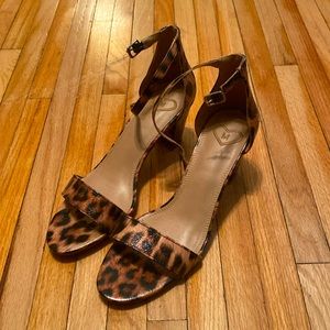 Madeline Leopard Print Strap Heels